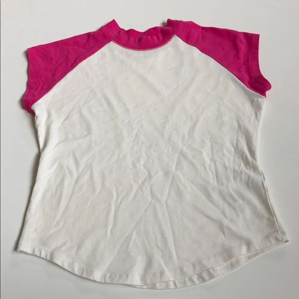 Anthropology PILCRO, extra small, like new hot pink and off-white baby tee